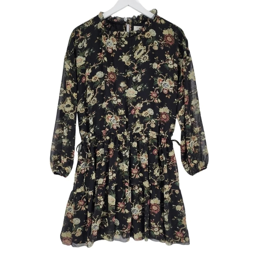 Wilfred Lemare Floral Flowing Ruffle Open Back Dress